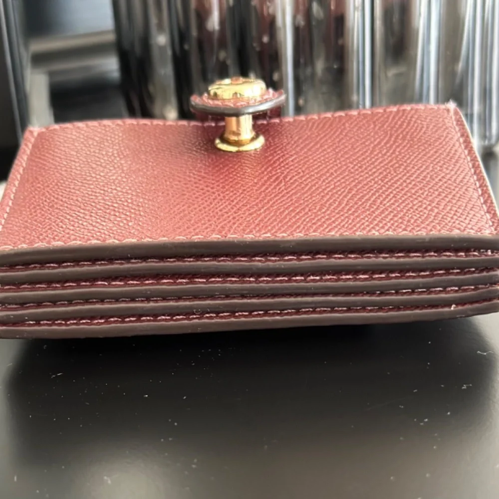 COACH ACCORDION CARD CASE Color: WINE - Picture 6 of 7
